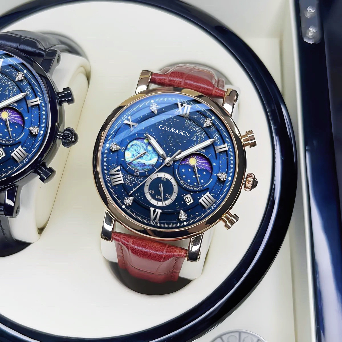 Sun Moon Star Multifunctional Men's Watch