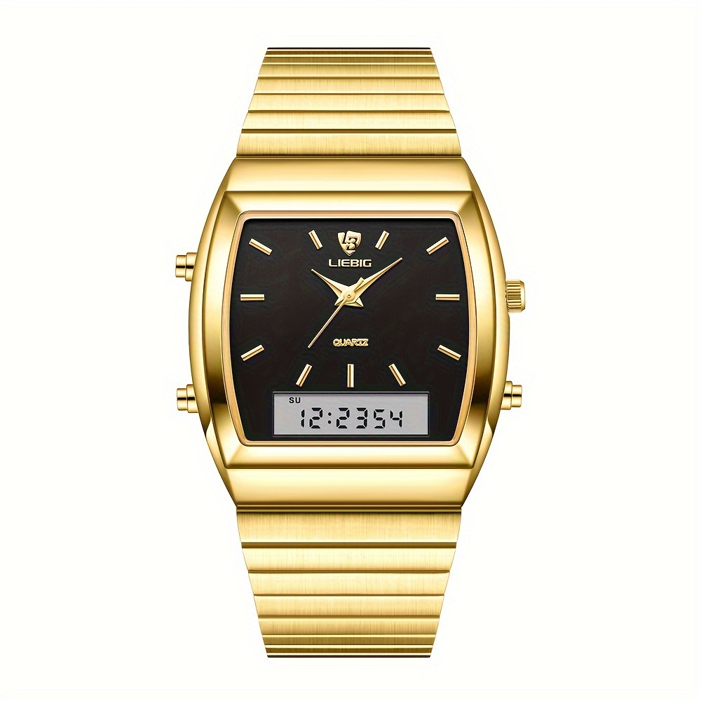 Men's Fashion Tonneau Pointer Digital Watch Waterproof 