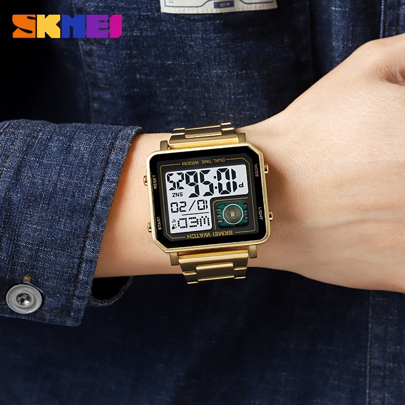 Square Digital Watches Stainless Steel