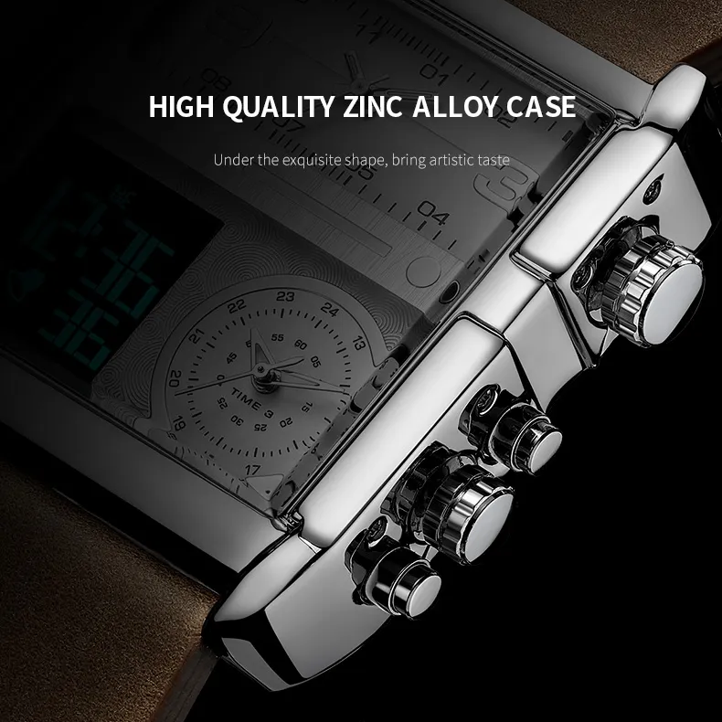Men's Triple Display Quartz Watch