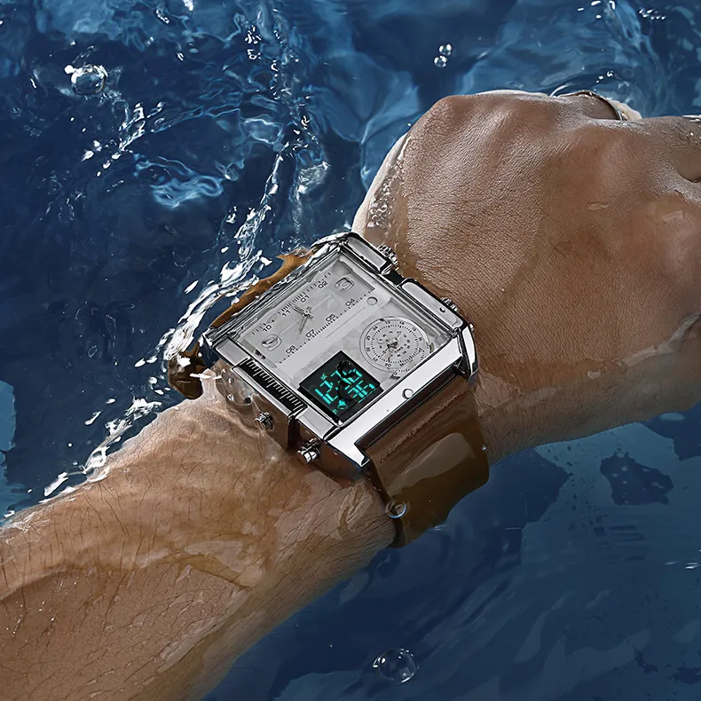 Men's Triple Display Quartz Watch