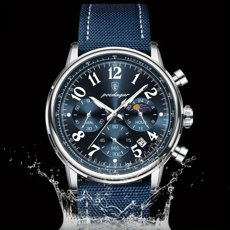 Men's luxury business nylon leather  watch