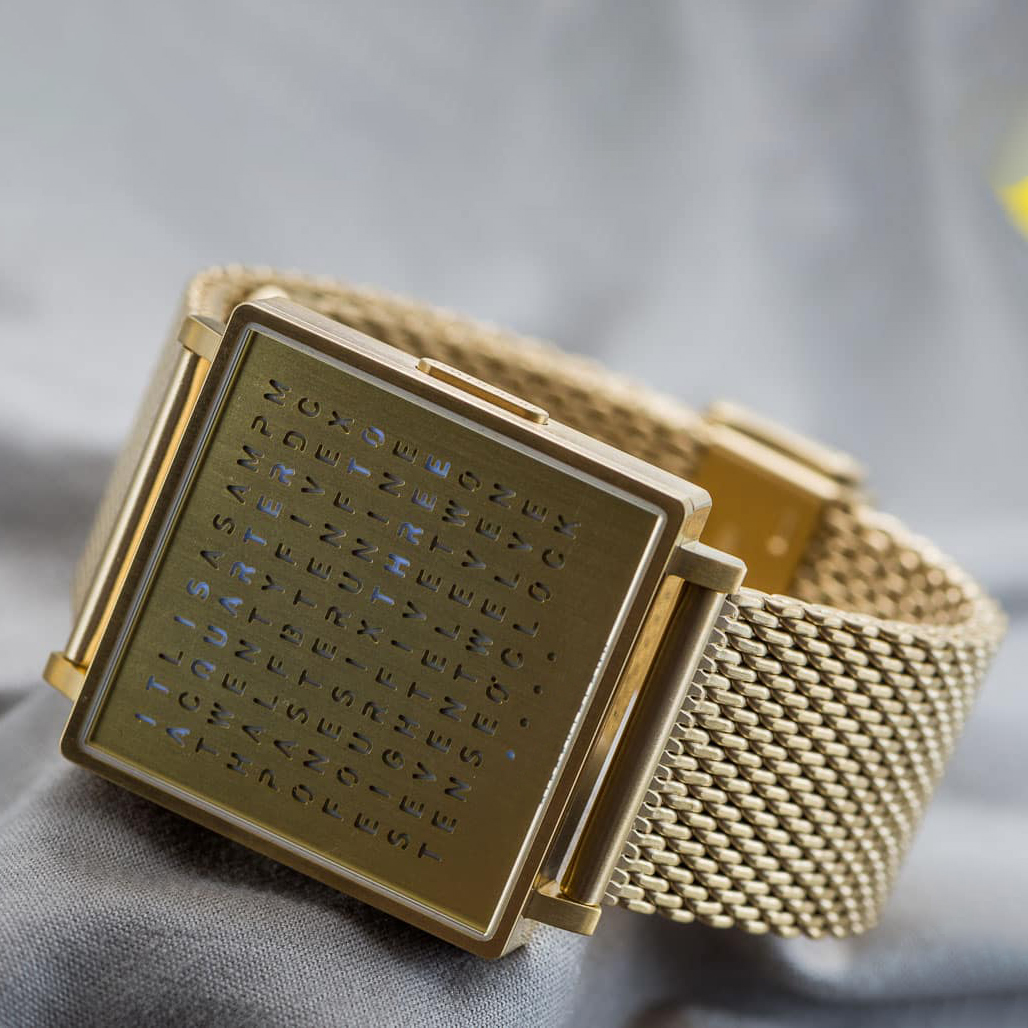 Creative LED letter display square steel strap watch