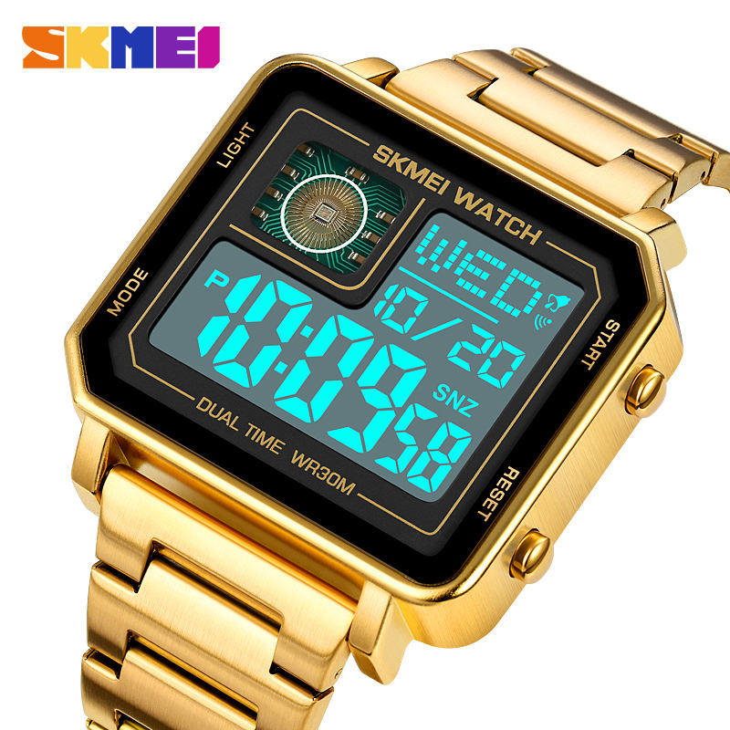 Square Digital Watches Stainless Steel