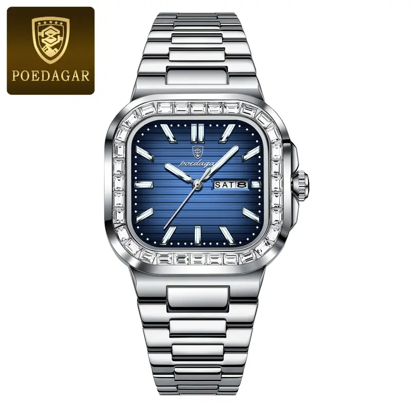 Glamorous Men'S Square Case Quartz Wristwatch