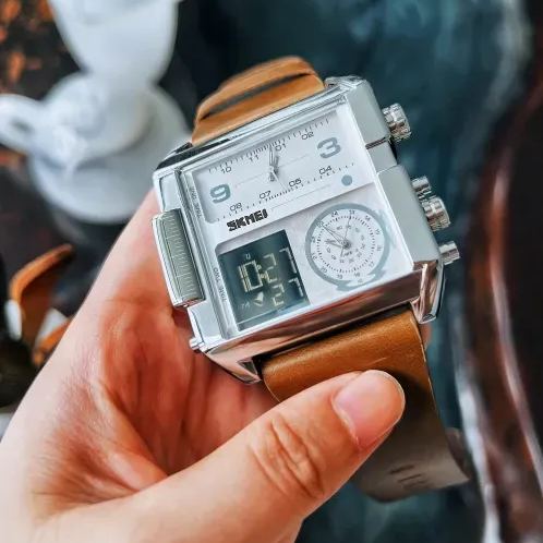 Men's Triple Display Quartz Watch