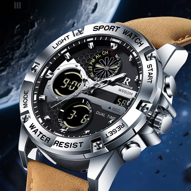 Retro large dial multi-function men's watch