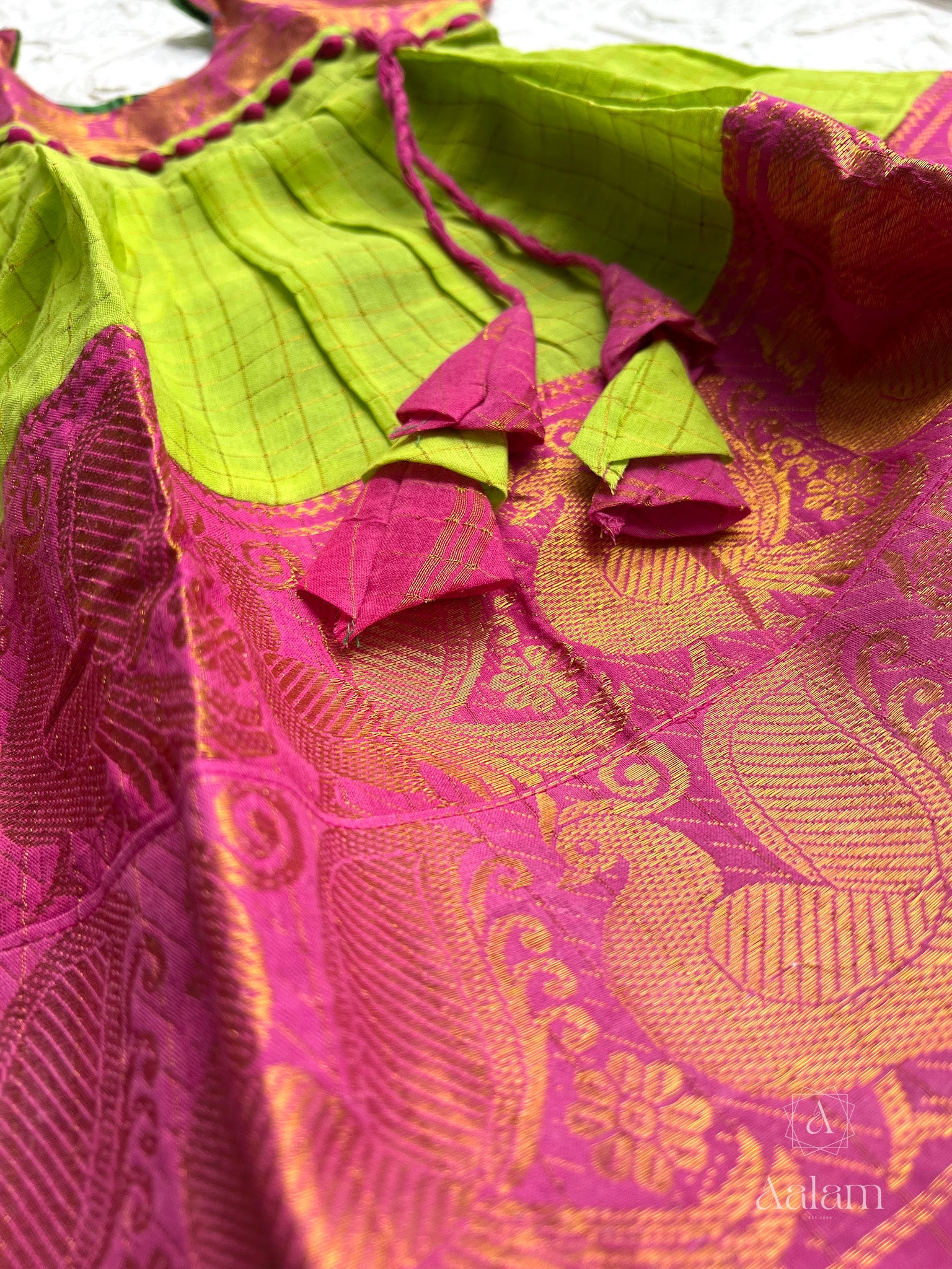 Raspberry+Pink+Sungudi+Handloom+Zari+Gown+ | Long gown dress, Indian saree  dress, Gowns dresses