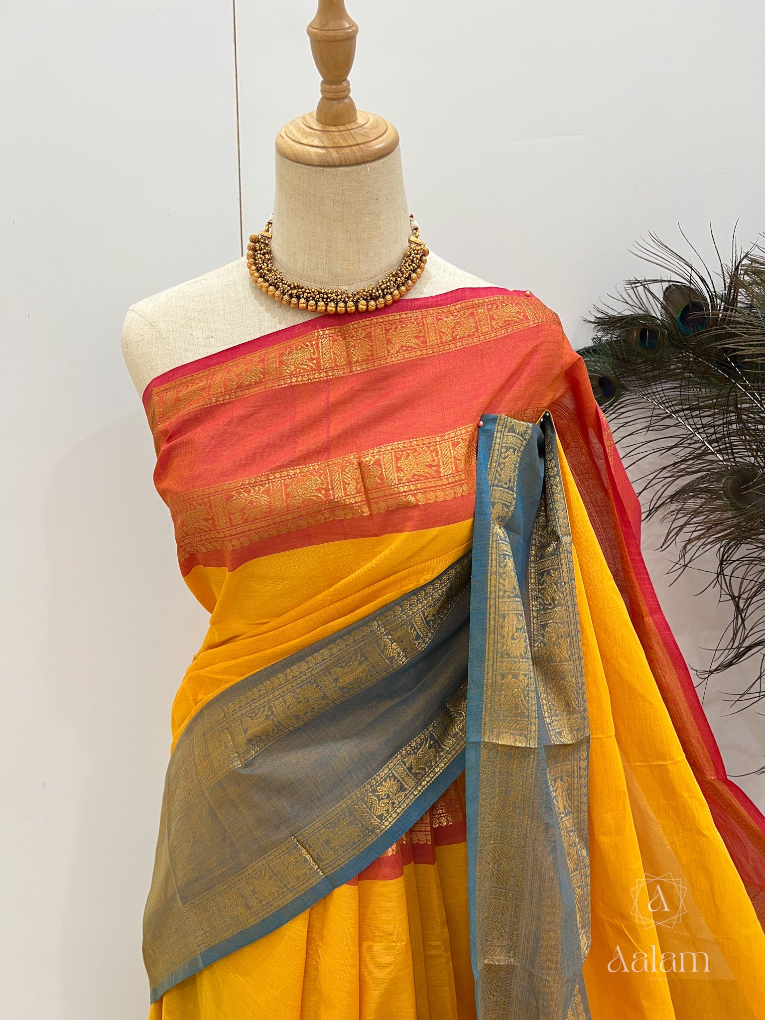 Buy Royal Blue gadwal silk saree online at best price