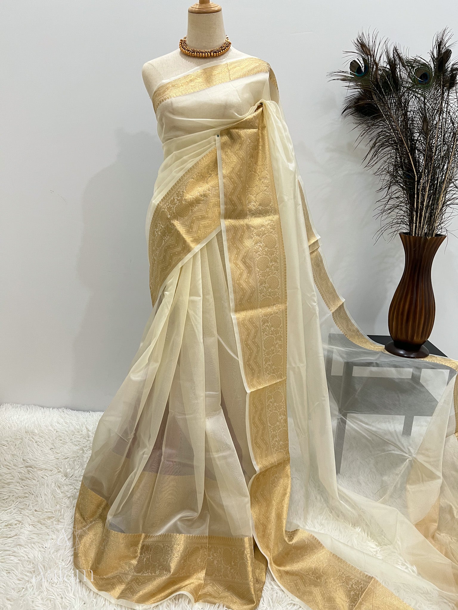 Solid Silver Tissue Sarees for Women at Soch