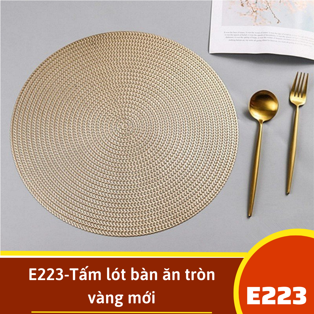 E223-Tấm lót bàn ăn tròn vàng mới