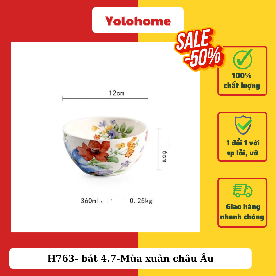 H763- bát 4.7-Mùa xuân châu Âu