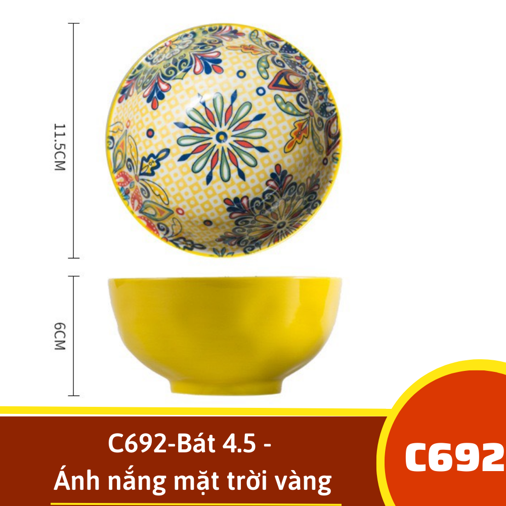 A381-Set 5 Bát 4.5 - Ánh nắng mặt trời vàng  C692
