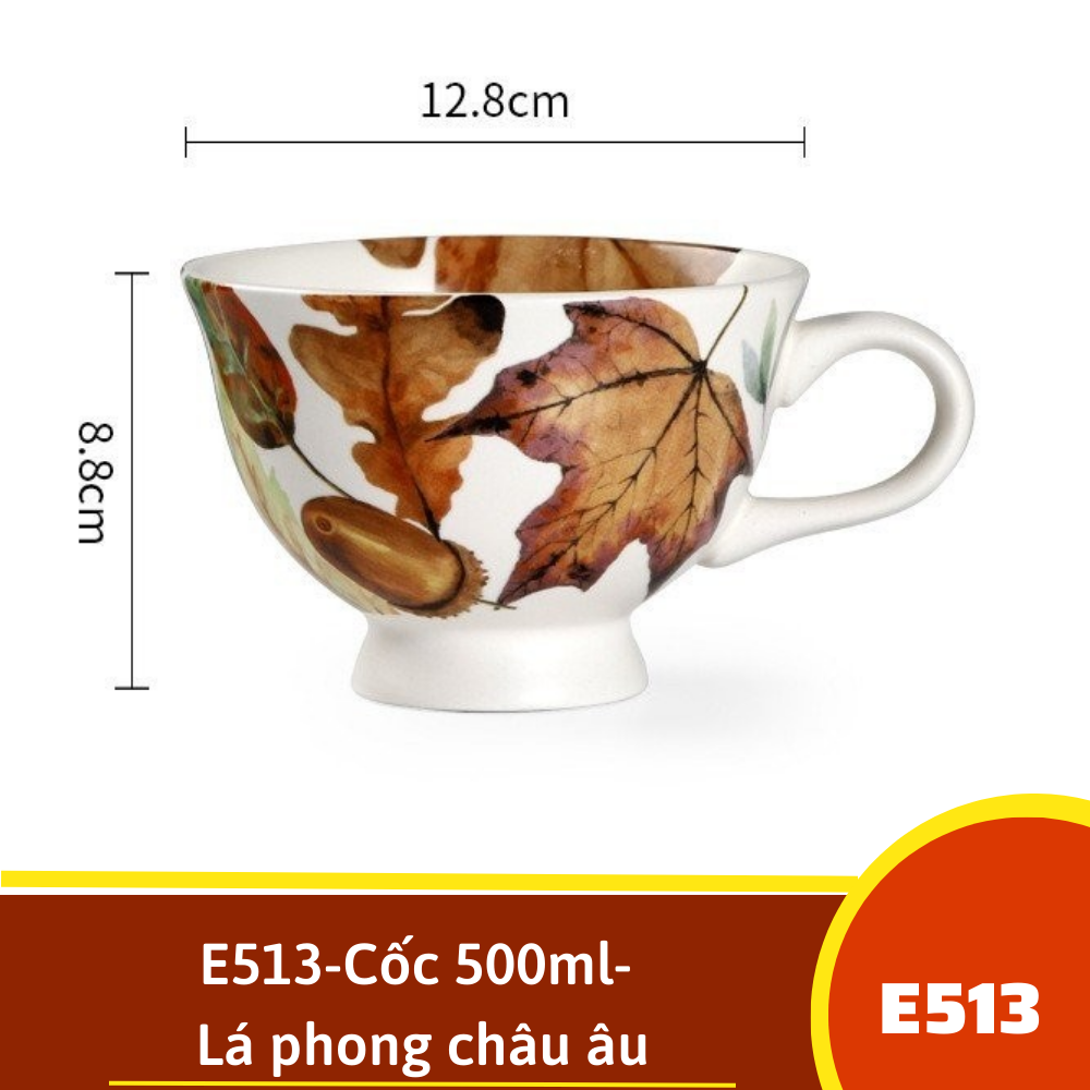 E513-Cốc 500ml- Lá phong châu âu