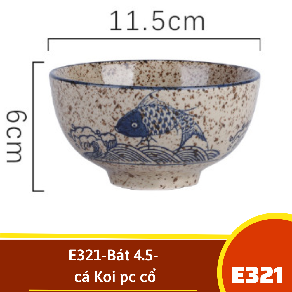 E321-Bát 4.5- cá Koi pc cổ