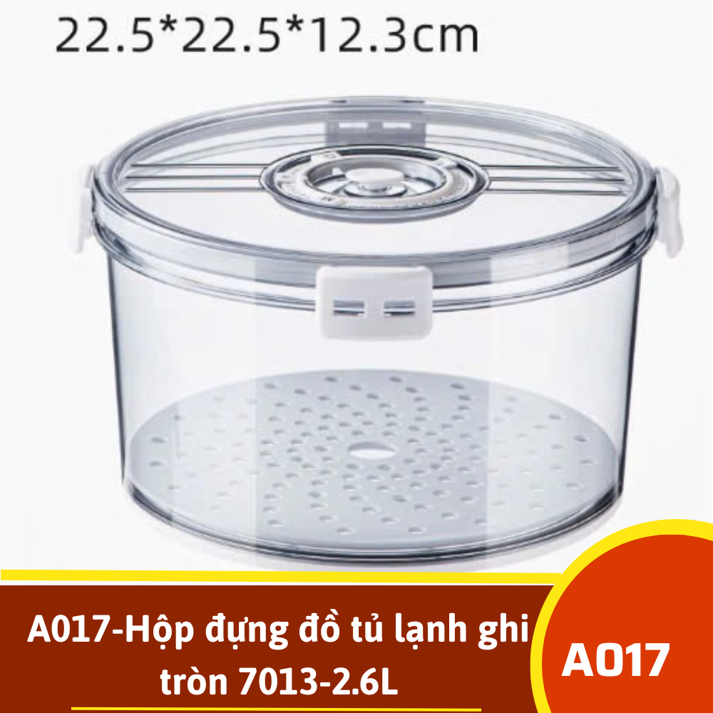 A017-Hộp đựng đồ tủ lạnh ghi tròn 7013-2.6L