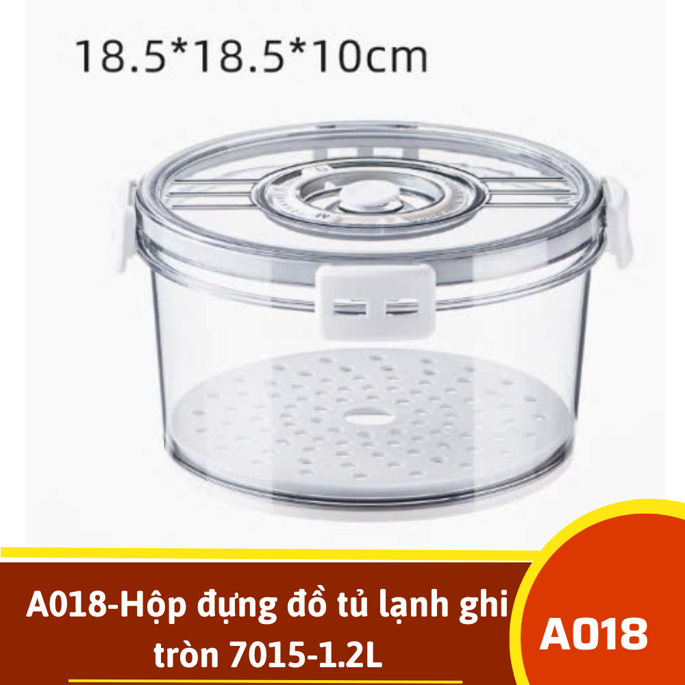 A018-Hộp đựng đồ tủ lạnh ghi tròn 7015-1.2L