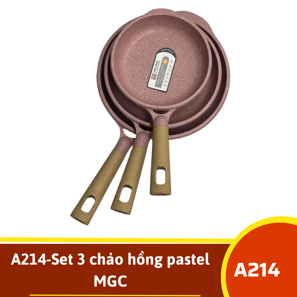 A214-Set 3 chảo hồng pastel MGC