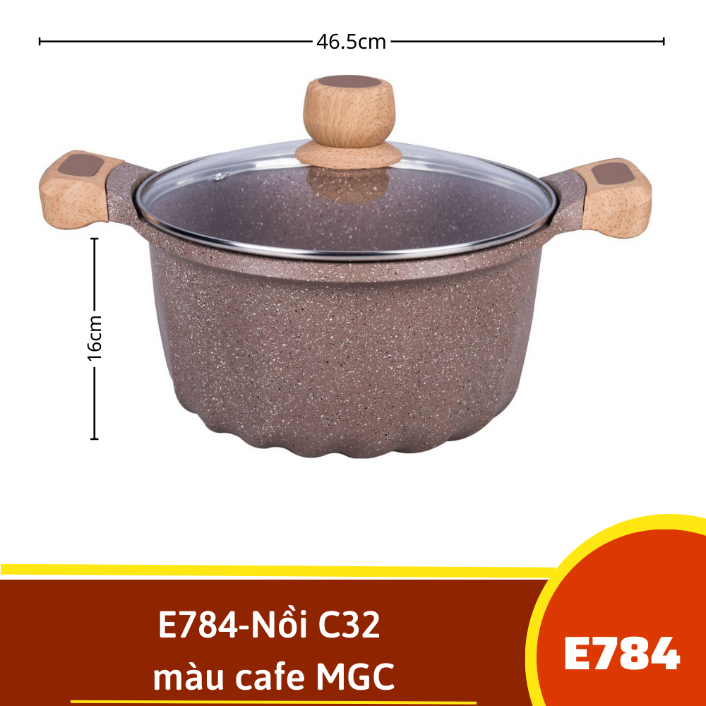 E784-Nồi C32 màu cafe MGC
