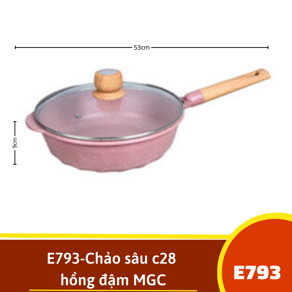 E793-Chảo sâu c28 hồng đậm MGC