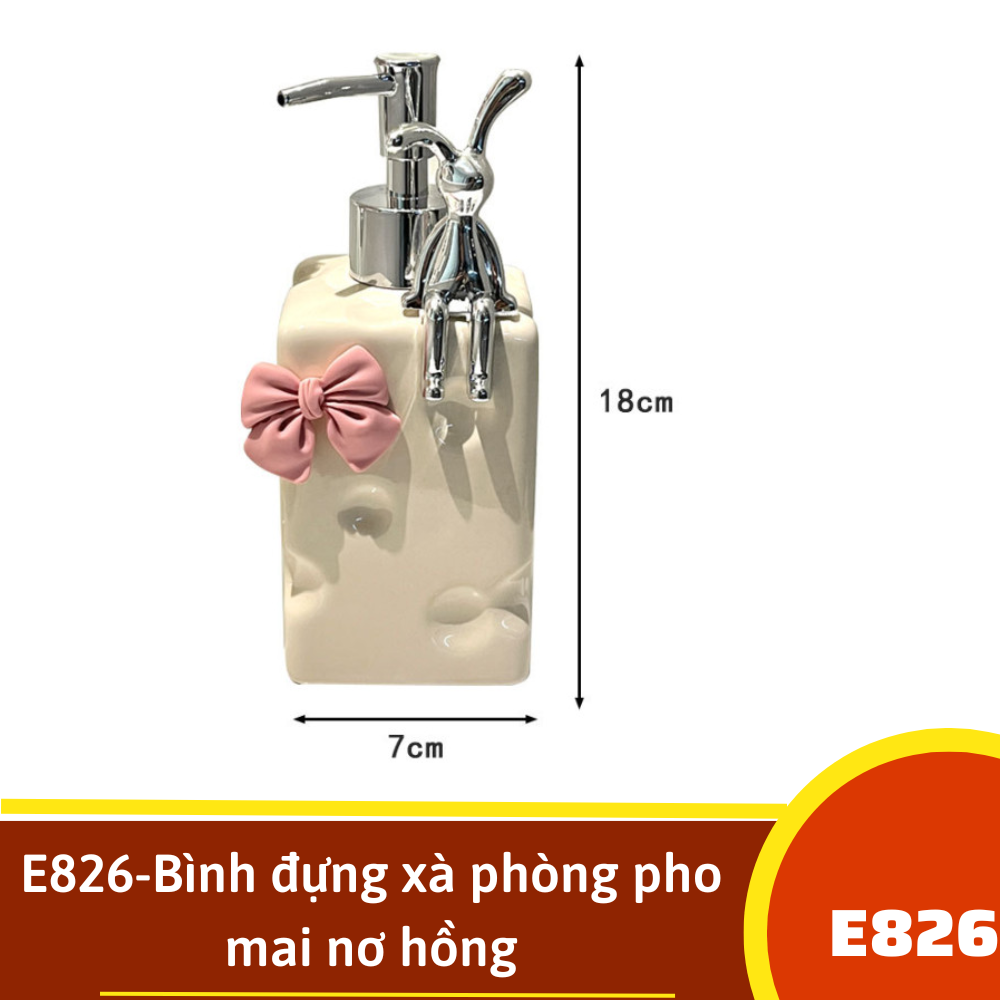 E826-Bình đựng xà phòng pho mai nơ hồng