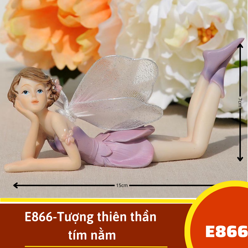 E866-Tượng thiên thần tím nằm
