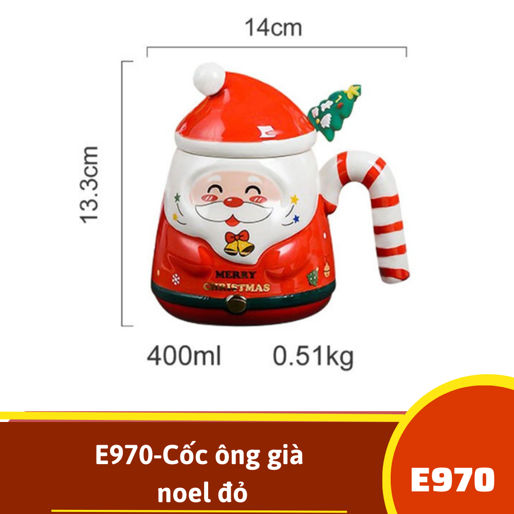 E970-Cốc ông già noel đỏ