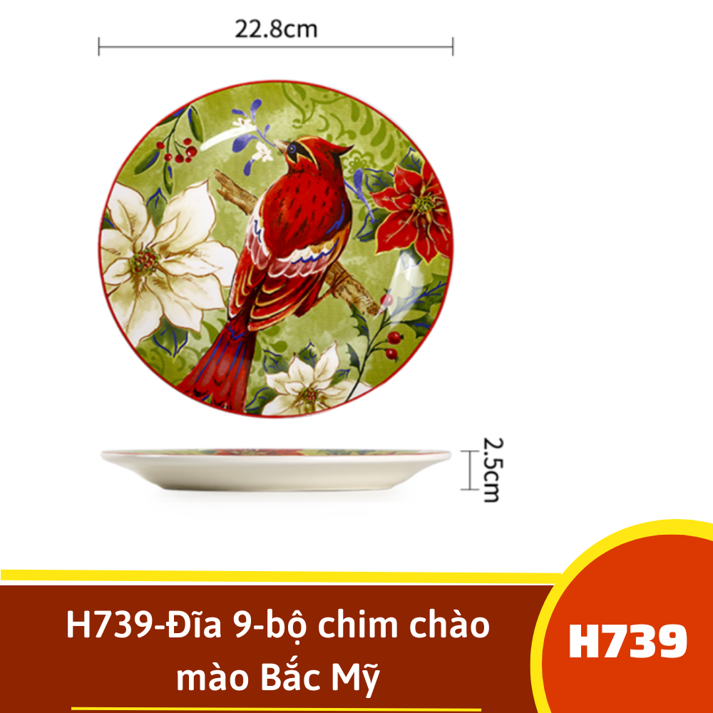 H739-Đĩa 9-bộ chim chào mào Bắc Mỹ