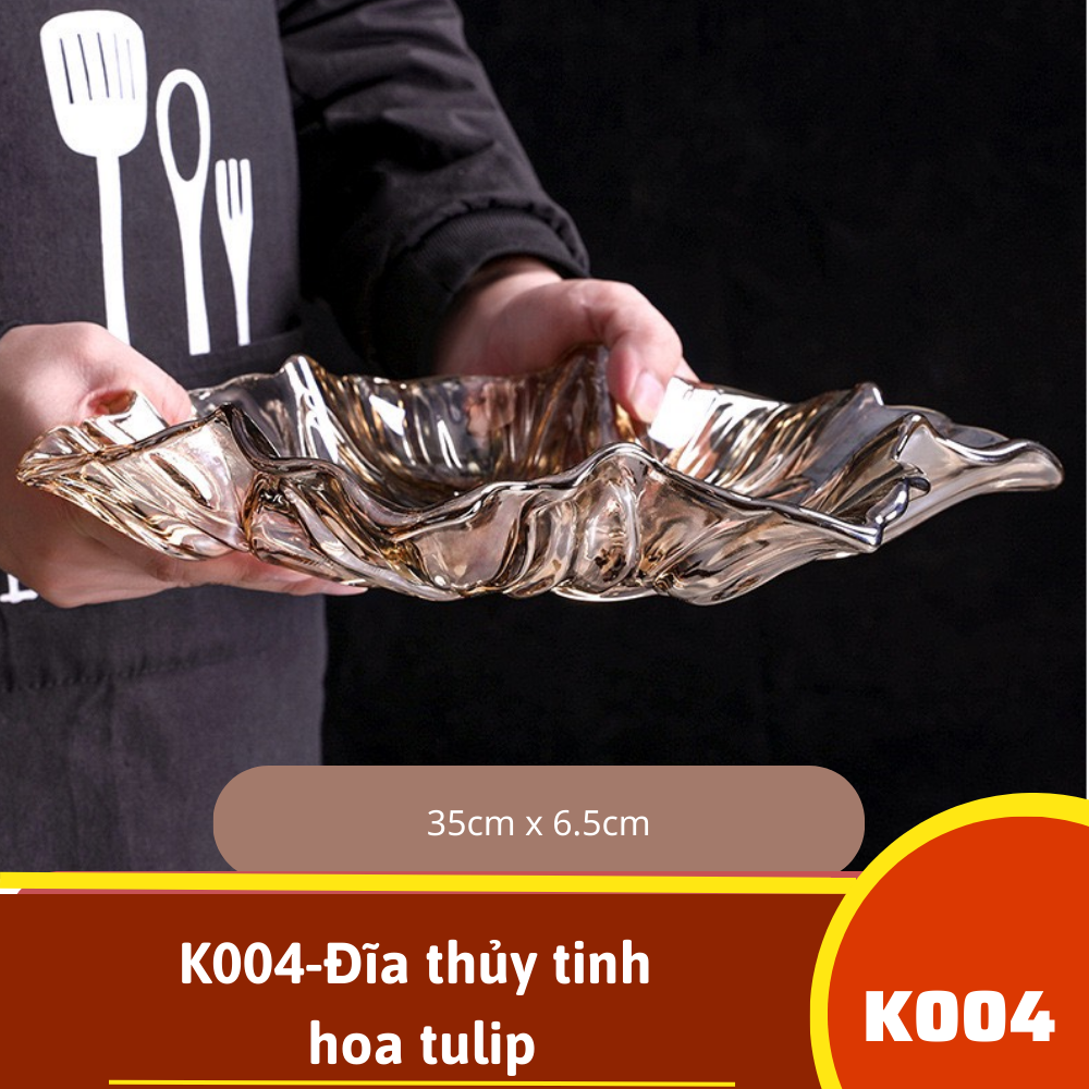 K004-Đĩa thủy tinh hoa tulip
