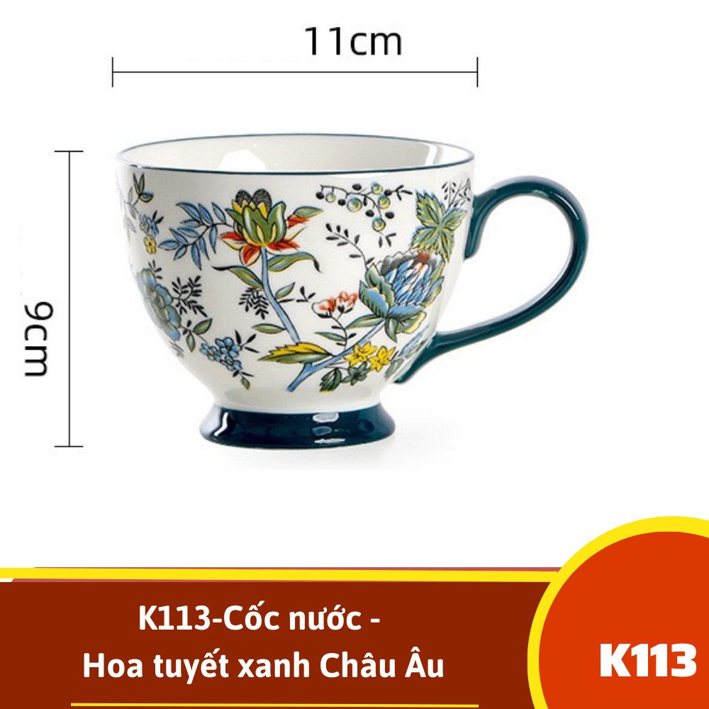 K113-Cốc nước - Hoa tuyết xanh Châu Âu