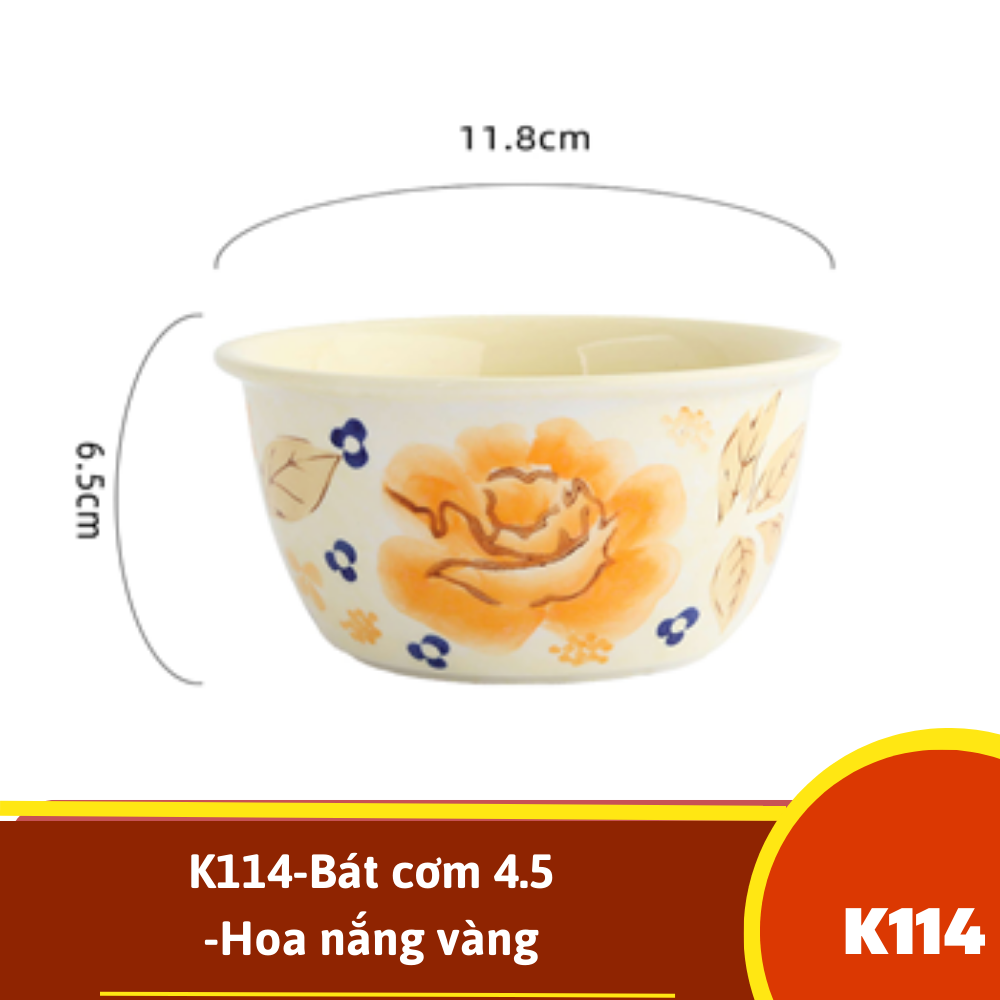 K114-Bát cơm 4.5-Hoa nắng vàng