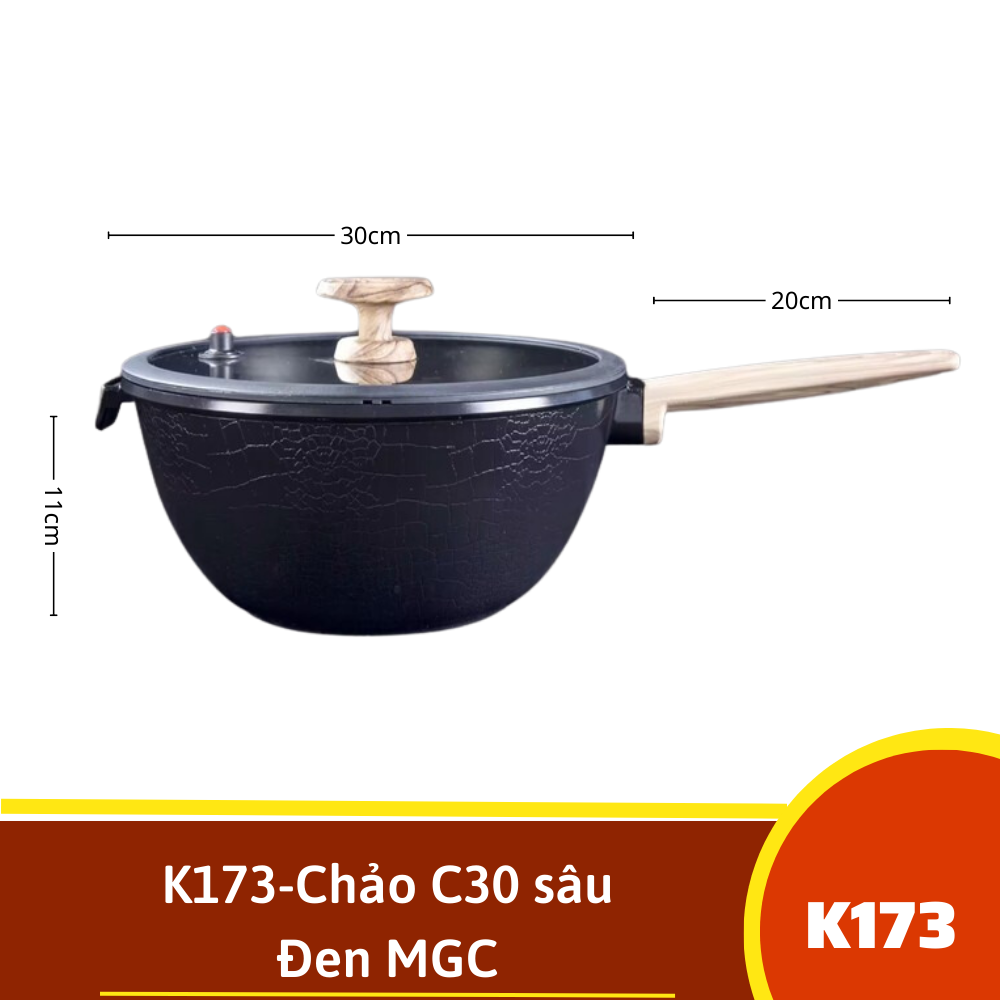 K173-Chảo C30 sâu Đen MGC