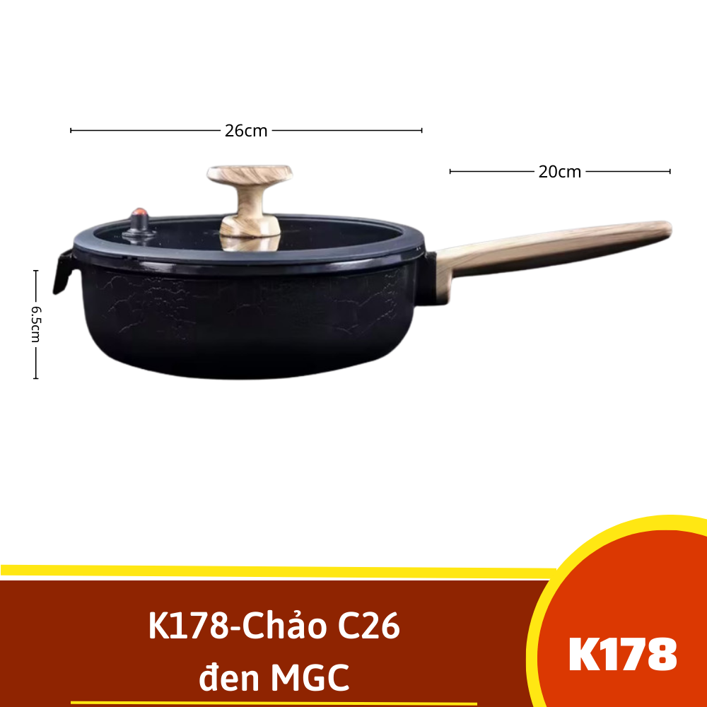 K178-Chảo C26 đen MGC
