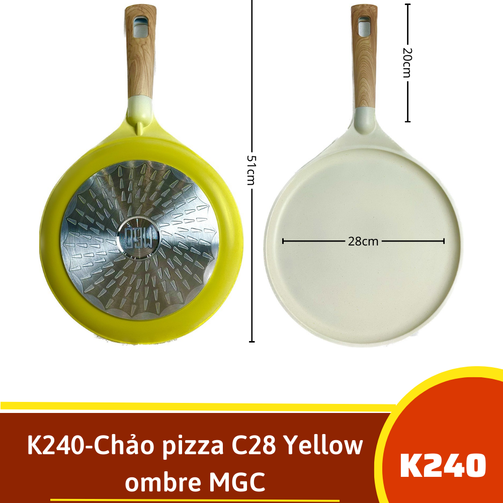 K240-Chảo pizza C28 Yellow ombre MGC