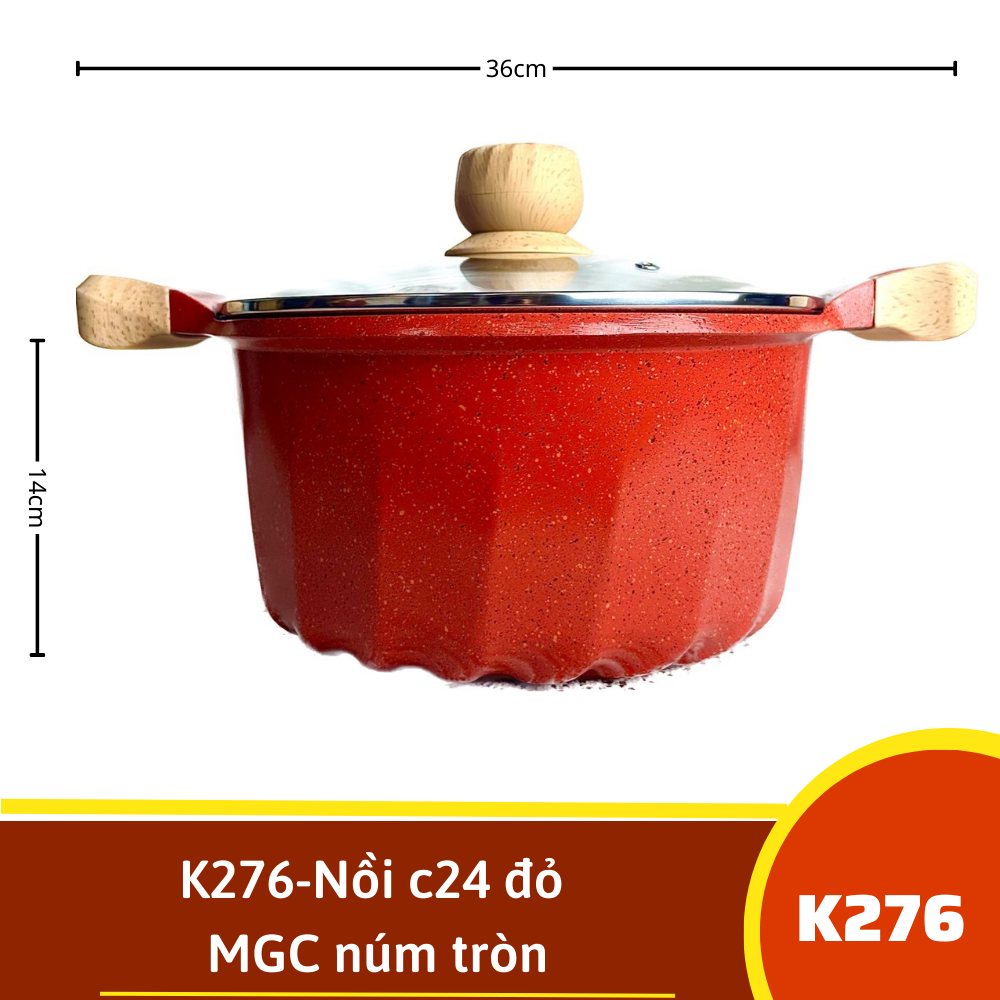 K276-Nồi c24 đỏ MGC núm tròn