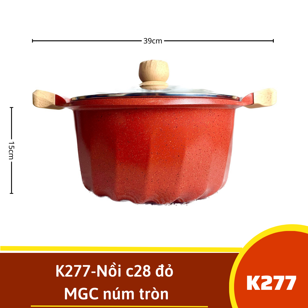 K277-Nồi c28 đỏ MGC núm tròn