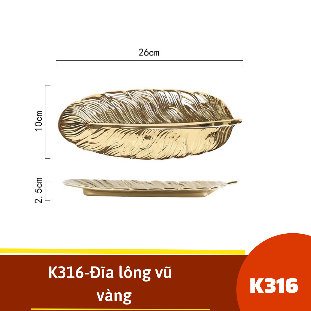 K316-Đĩa lông vũ  vàng