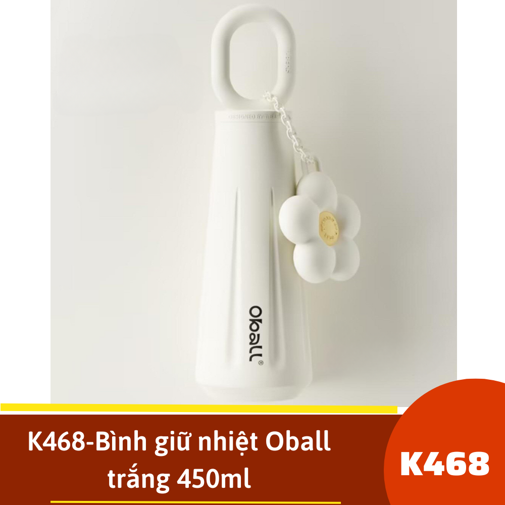 K468-Bình giữ nhiệt Oball trắng 450ml