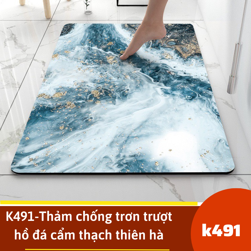 K491-Thảm chống trơn trượt hồ đá cẩm thạch thiên hà