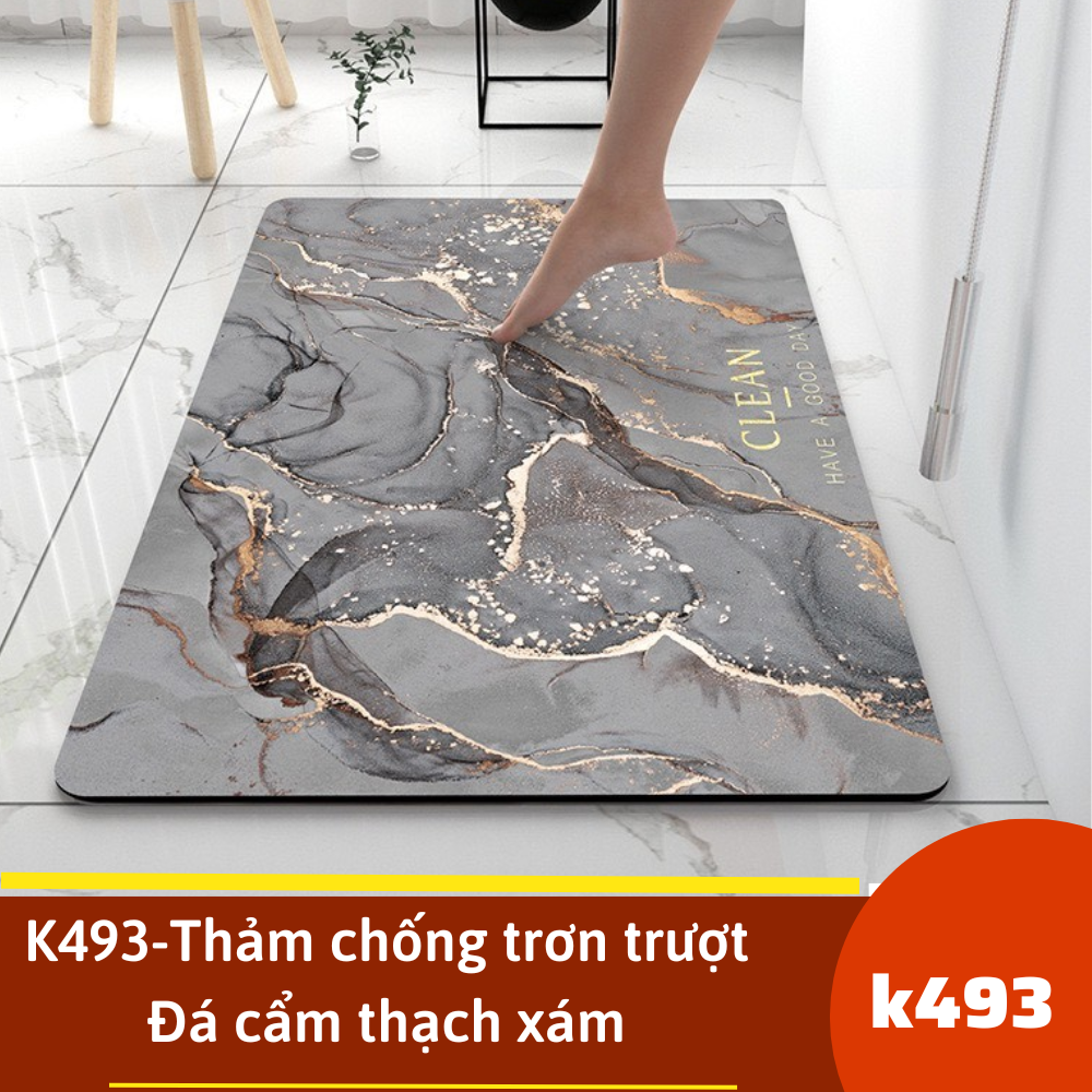 K493-Thảm chống trơn trượt Đá cẩm thạch xám