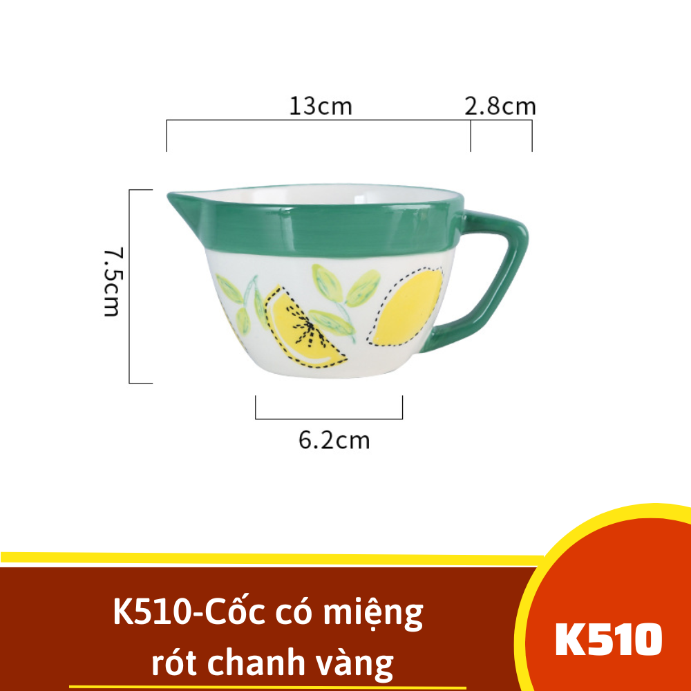 K510-Cốc có miệng rót chanh vàng