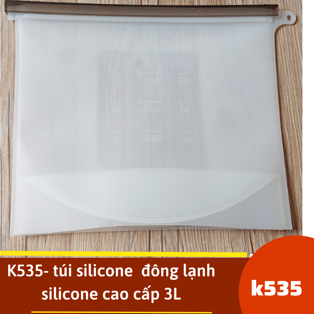 K535- túi silicone  đông lạnh silicone cao cấp 3L