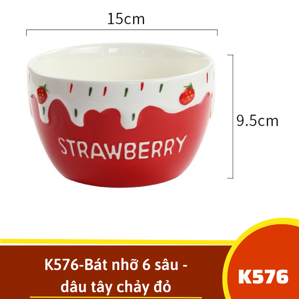 K576-Bát nhỡ 6 sâu - dâu tây chảy đỏ