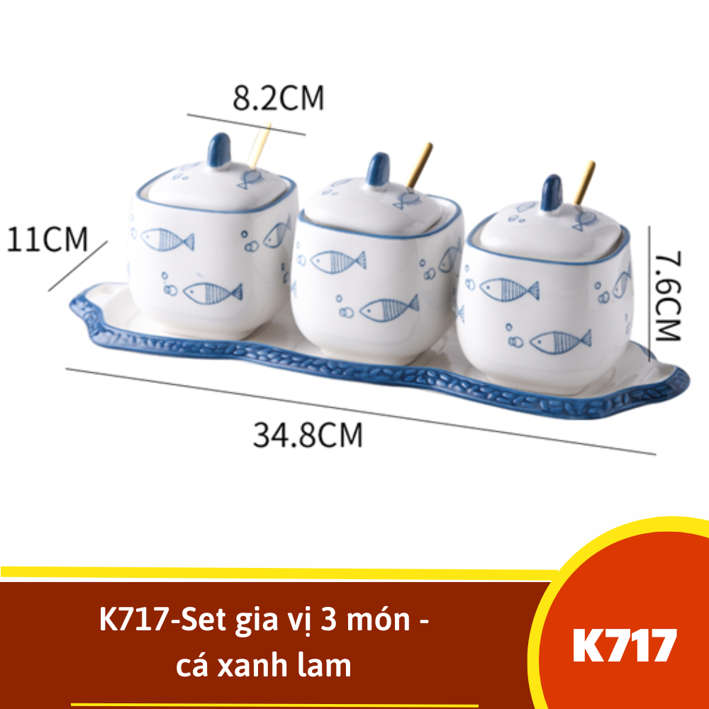 K717-Set gia vị 3 món - cá xanh lam