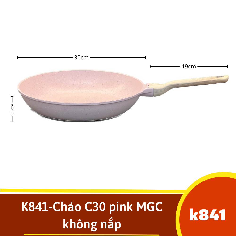 K841-Chảo C30 pink MGC  không nắp