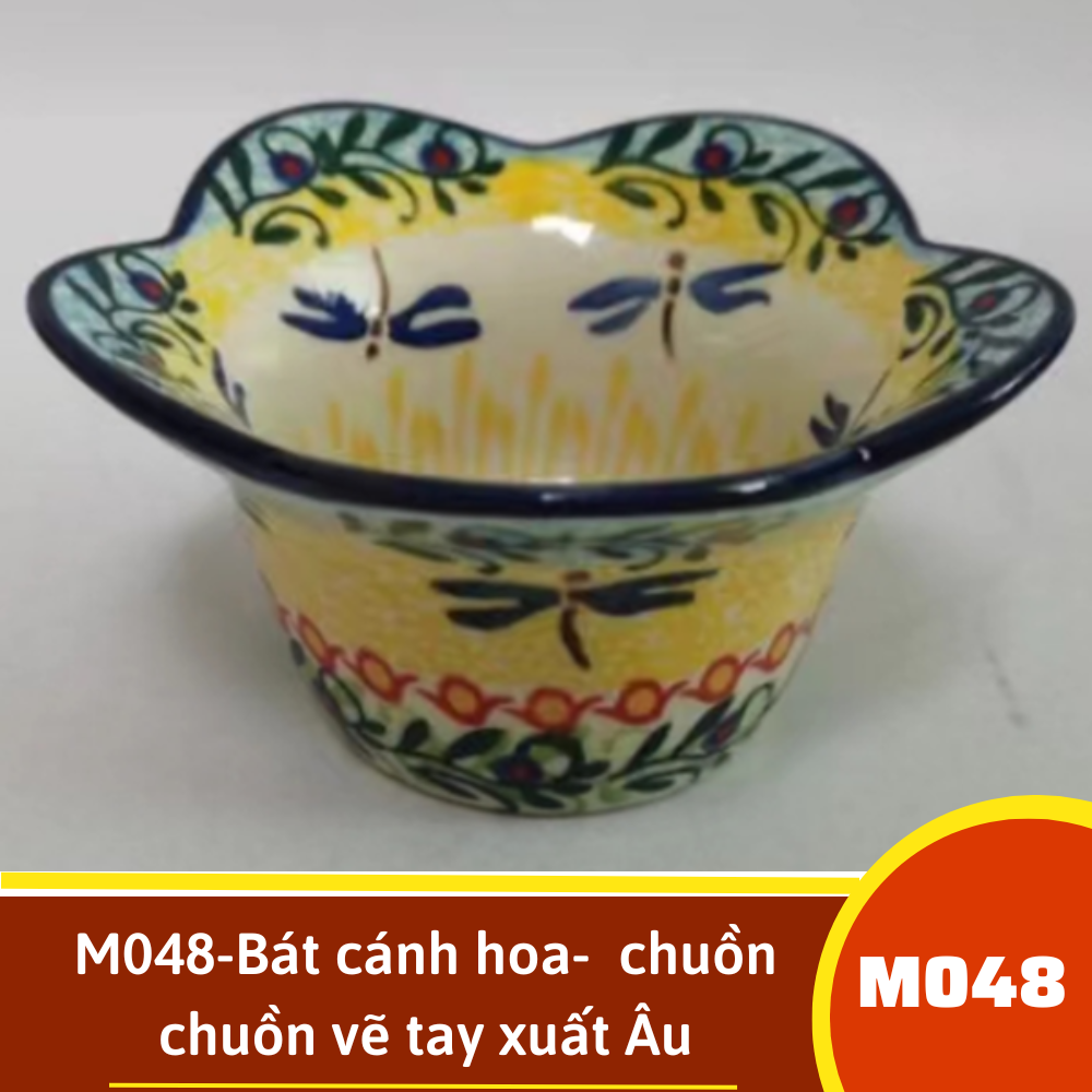 M048-Bát cánh hoa-  chuồn chuồn vẽ tay xuất Âu