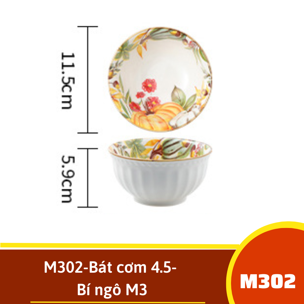 M302-Bát cơm 4.5- Bí ngô M3