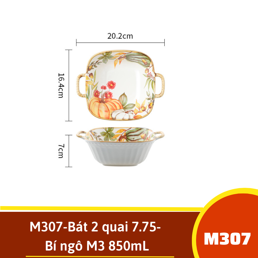 M307-Bát 2 quai 7.75- Bí ngô M3