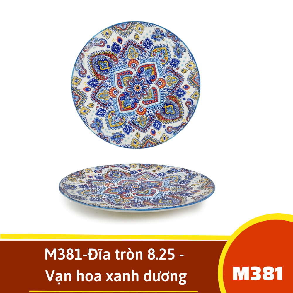 M381-Đĩa tròn 8.25 - Vạn hoa xanh dương