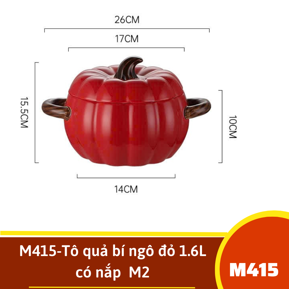 M415-Tô quả bí ngô đỏ 1.6L có nắp  M2